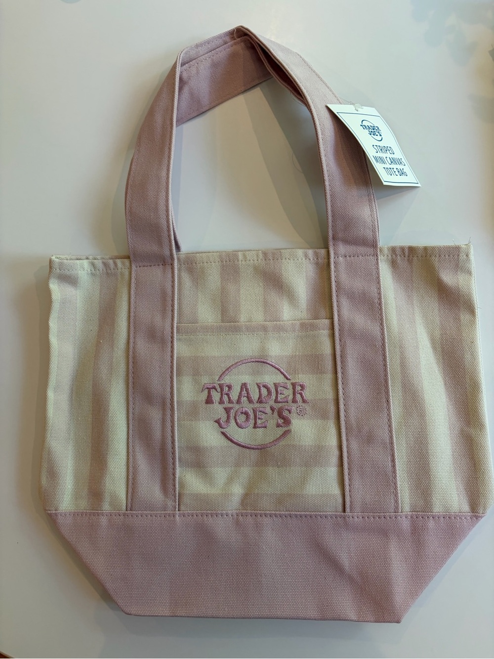 Trader Joe’s Striped Mini Canvas Tote Bag